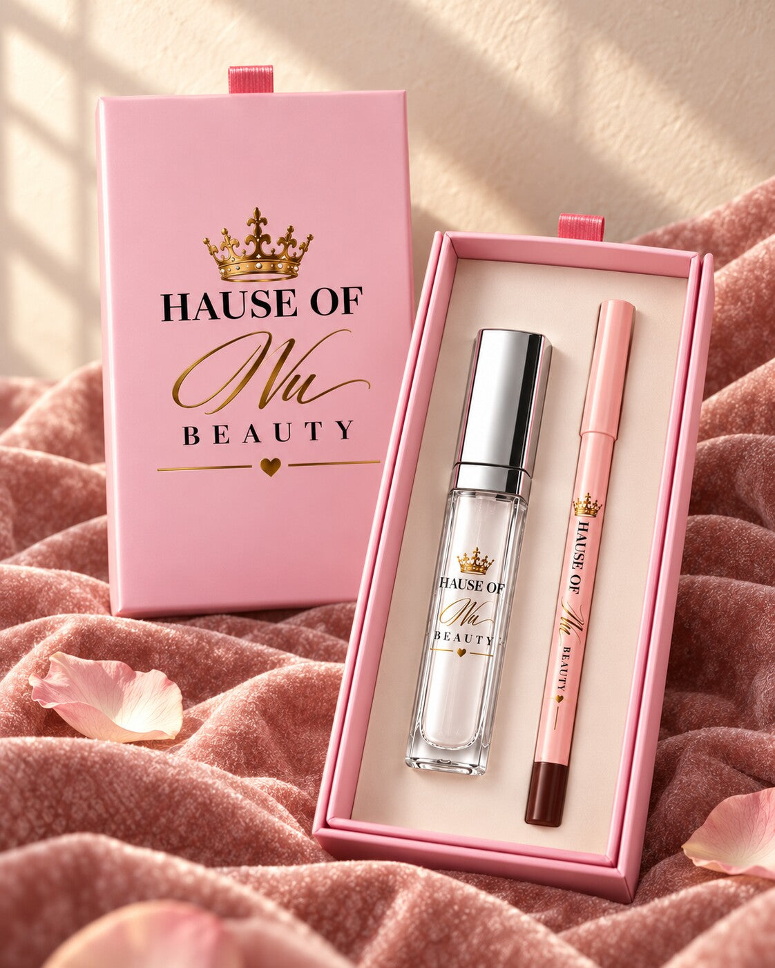 Her Lip Gloss in Clear, in the pink Hause of Nu Beauty box